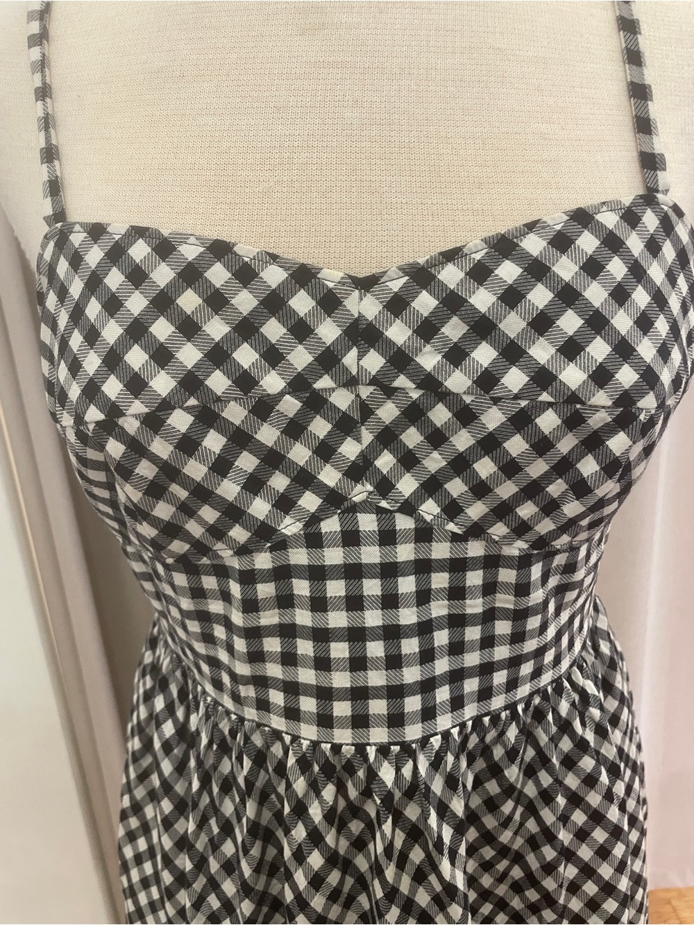 J. Crew Black and White Gingham Midi Sundress - Picture 2 of 4